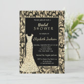 Elegante gouden wervelingen, glitter jurk Vrijgeze Kaart (Staand voorkant)