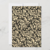 Elegante gouden wervelingen, glitter jurk Vrijgeze Kaart (Achterkant)