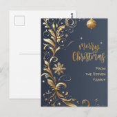 Elegante gouden wervelingen kerst briefkaart (Voorkant / Achterkant)