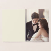 Elegante Gouden Wijn Bordeauxroze Krans Foto Echt Folie Kaarten (Binnen)