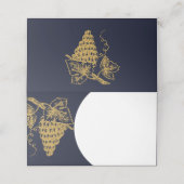 Elegante gouden wijnproeverij partij gevouwen Kaar Plaatskaartje (Buitenkant ongevouwen)