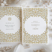 Elegante gouden wijnstok bruiloft uitnodiging suit