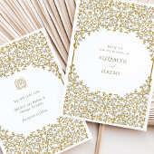 Elegante gouden wijnstok bruiloft uitnodiging suit