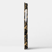 Elegante gouden wijnstokken op zwarte gepersonalis Case-Mate iPhone case (Achterkant / Links)