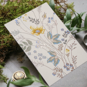 Elegante Gouden Wilde Bloem Botanische Folie Uitno Uitnodiging