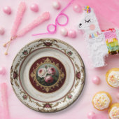 Elegante gouden wilde bloem Keramische bruiloft Papieren Bordje (Feest)