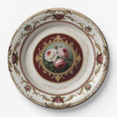 Elegante gouden wilde bloem Keramische bruiloft Papieren Bordje (Voorkant)