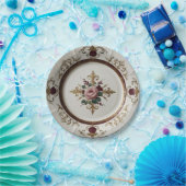 Elegante gouden wilde bloem Keramische bruiloft Papieren Bordje (Feest)