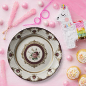 Elegante gouden wilde bloem Keramische bruiloft Papieren Bordje (Feest)