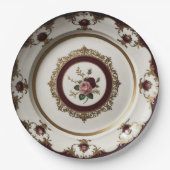 Elegante gouden wilde bloem Keramische bruiloft Papieren Bordje (Voorkant)