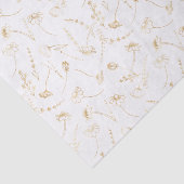 Elegante Gouden Wilde Bloemenschets Eenvoudig Bloe Tissuepapier (Detail)
