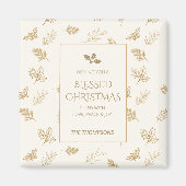 Elegante gouden winter verlaat Kerstmis Magneet (Voorkant)