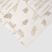 Elegante Gouden Winterbladeren Maretak Tissuepapier (Detail)