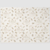 Elegante Gouden Winterbladeren Maretak Tissuepapier (Voorkant)