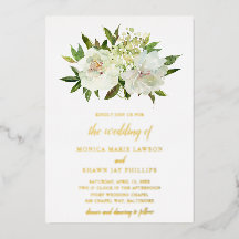 Elegante gouden witte bloem moderne bruiloft