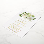 Elegante gouden witte bloem moderne bruiloft folie uitnodiging (Gedraaid)
