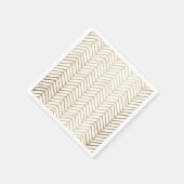 Elegante Gouden & Witte Chevron Bruids Huwelijk Servet (Hoek)