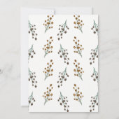 Elegante gouden witte dennen kerstfeest uitnodigin kaart (Achterkant)