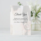 Elegante gouden witte foto bruiloft dank u kaart (Staand voorkant)