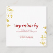 Elegante gouden & witte kersenbloesem bruiloft RSV Informatiekaartje (Voorkant)