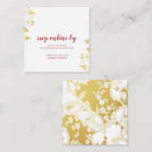 Elegante gouden & witte kersenbloesem bruiloft RSV Informatiekaartje (Voorkant / Achterkant)