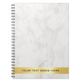 Elegante Gouden Witte Marmeren Klassieke Sjabloon  Notitieboek (Voorkant)