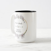 Elegante Gouden Witte Orchideeën Bloesem Doop Tweekleurige Koffiemok (Voorkant links)