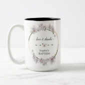 Elegante Gouden Witte Orchideeën Bloesem Doop Tweekleurige Koffiemok (Links)