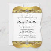 Elegante gouden witte Quinceanera Kaart (Achterkant)