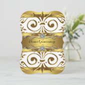 Elegante gouden witte Quinceanera Kaart (Staand voorkant)