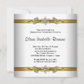 Elegante gouden witte Quinceanera Kaart (Achterkant)