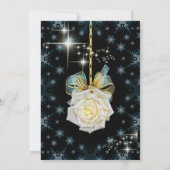 Elegante gouden witte roos chique kerst kaart (Achterkant)