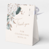 Elegante gouden witte rozen & groen bruids douche bedankdoosjes (Achterkant)