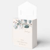 Elegante Gouden Witte Rozen & Groene Bruidsontbijt Bedankdoosjes (Geopend)