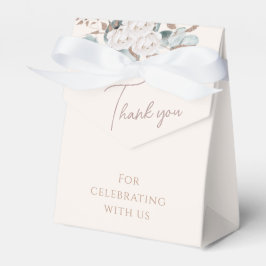 Elegante Gouden Witte Rozen & Groene Bruidsontbijt Bedankdoosjes