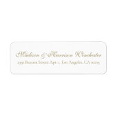 Elegante gouden witte script kalligrafie chic etiket (Voorkant)