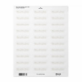 Elegante gouden witte script kalligrafie chic etiket (Full Sheet)