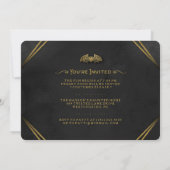 Elegante gouden witte vleermuis Spooktacular Eveni Kaart (Achterkant)