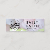 Elegante gouden witte wijnfles | Druiven Mini Visitekaartje (Voorkant)