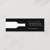 Elegante gouden witte wijnfles | Druiven Mini Visitekaartje (Achterkant)