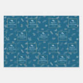 Elegante gouden witte winterbladeren Mistletoe Inpakpapier Vel (Voorkant 2)