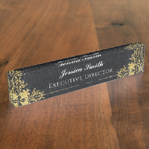 Elegante gouden zakelijke professionele monogram naambordje