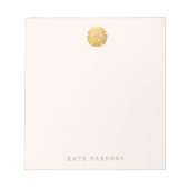 Elegante gouden zanddollarbiljetkaart notitieblok (Voorkant)