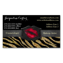 Elegante Gouden Zebra Glitter Kiss Cosmetologist