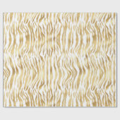 Elegante gouden zebra strepen cadeaupapier (Vlak)