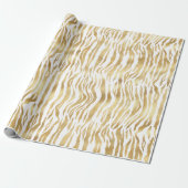 Elegante gouden zebra strepen cadeaupapier (Uitgerold)