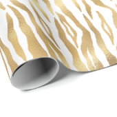 Elegante gouden zebra strepen cadeaupapier (Rol Hoek)