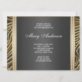 Elegante gouden Zebra vrouwen 50ste verjaardagsfee Kaart (Achterkant)