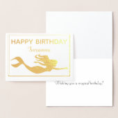 Elegante gouden zeemeermin Happy Birthday Real Folie Kaarten (Display)