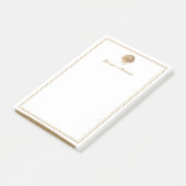 Elegante Gouden Zeeschelp & Parels Aangepaste Naam Post-it® Notes (Schuin)